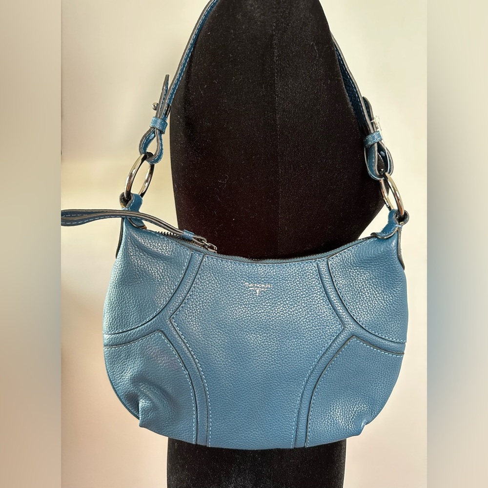 TAHARI‎ - Blue Leather Shoulder Bag